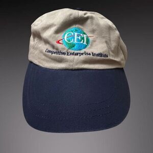 Competitive Enterprise Institute Hat Navy Tan CEI‎ Logo Adjustable One Size USA